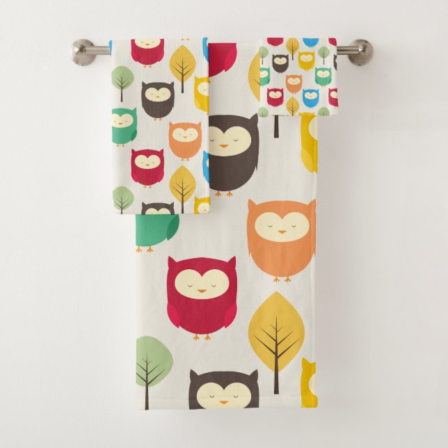 Owls Bath Towel Set (Insitu)