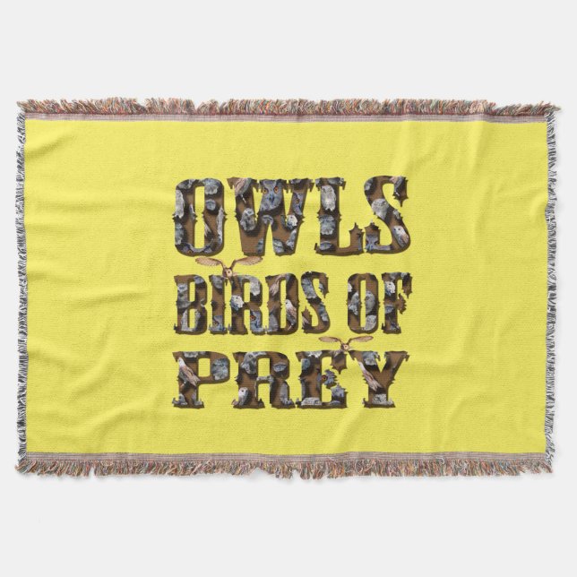 Owls Birds Of Prey, Throw Blanket (Front)