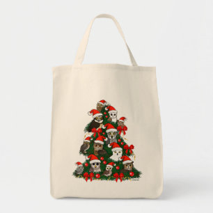 Owls Christmas Tree Tote Bag
