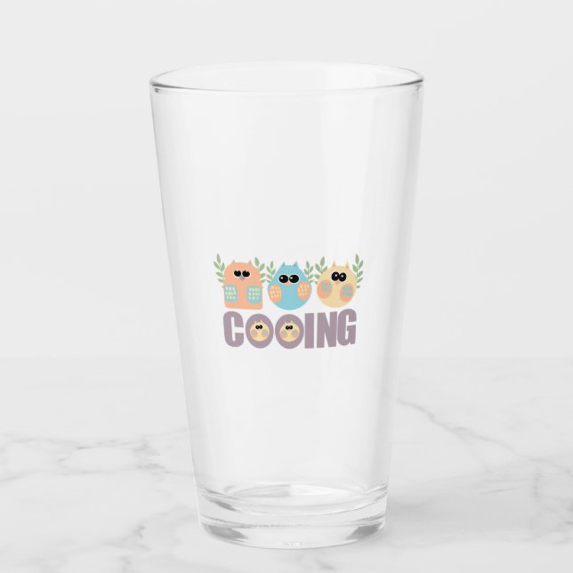 Owls cooing glass (Front)