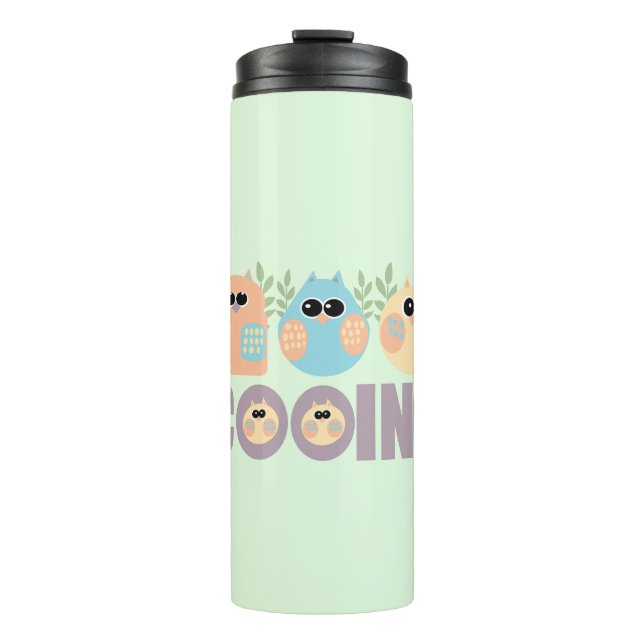 Owls cooing thermal tumbler (Front)