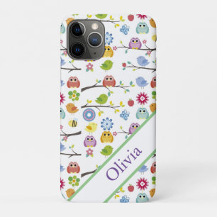 Owls Cute Simple Modern Name Case-Mate iPhone Case
