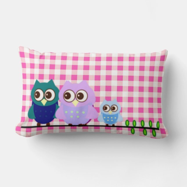 Owls Family American Mojo Pillow (Front)