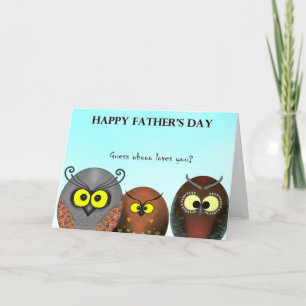 Owls father day holiday card