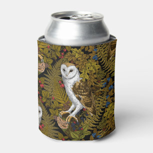 Owls, ferns, oak and berries 2 can cooler