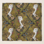 Owls, ferns, oak and berries 2 scarf<br><div class="desc">Hаnd-painted owls,  mouse,  forest berries and ferns, seamless pattern</div>