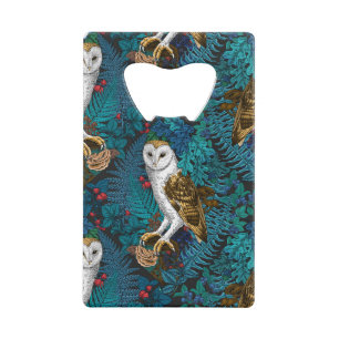 Owls, ferns, oak and berries 3