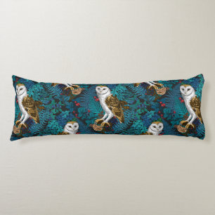 Owls, ferns, oak and berries 3 body cushion