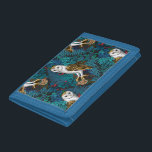 Owls, ferns, oak and berries 3 trifold wallet<br><div class="desc">Hаnd-painted owls,  mouse,  forest berries and ferns, seamless pattern</div>