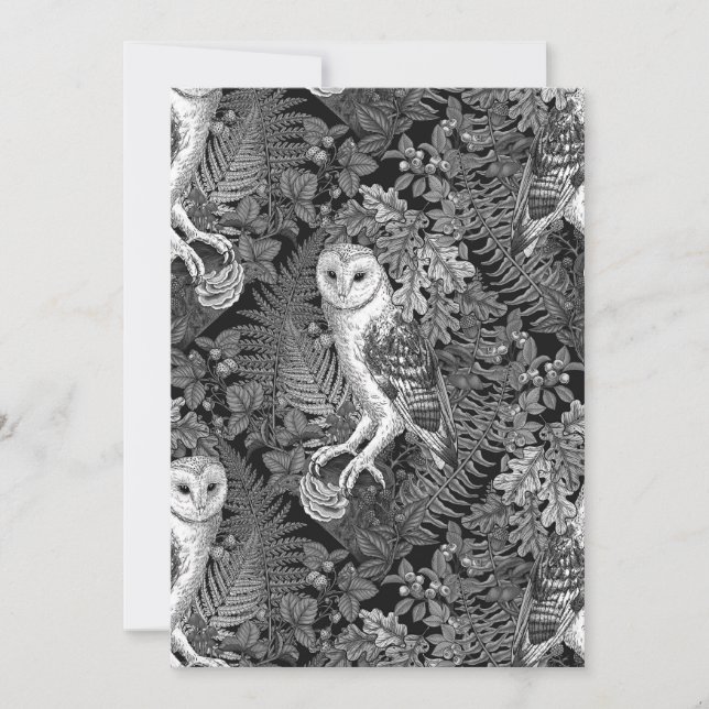 Owls, ferns, oak and berries 4 (Front)