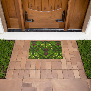 Owls, ferns, oak and berries doormat