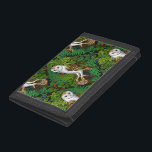 Owls, ferns, oak and berries trifold wallet<br><div class="desc">Hаnd-painted owls,  mouse,  forest berries and ferns, seamless pattern</div>