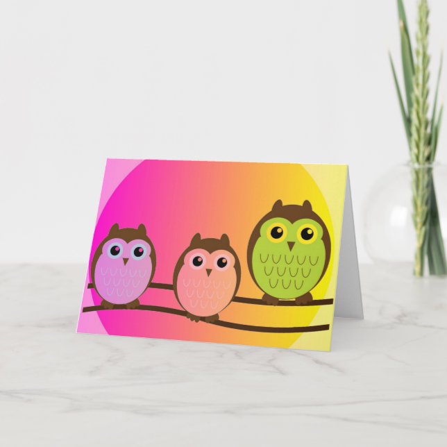 Owls Greeting Card (Front)
