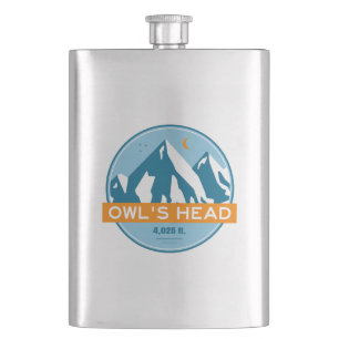 Owl's Head New Hampshire Stars Moon Hip Flask