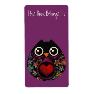 Owl's Heart Bookplates Labels