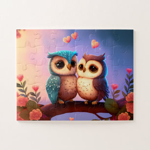 Owls, Hearts and Flowers Jigsaw Puzzle