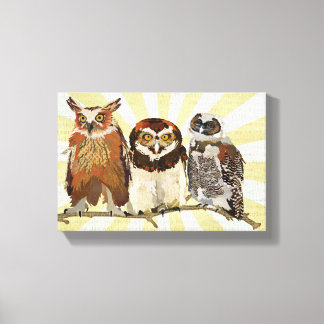 OWLS IN A ROW Canvas Print