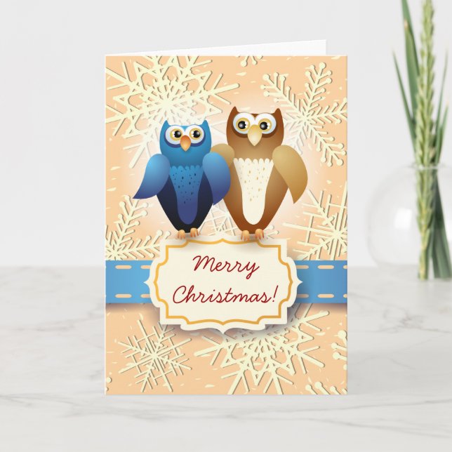 Owls in love, card (Front)