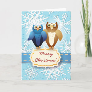 Owls in love, card