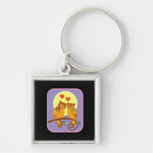 Owls in love key ring