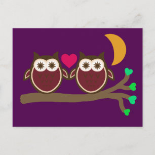 Owls in Love Postcard