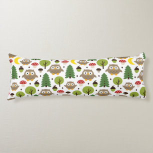 Owls In The Forest Body Cushion