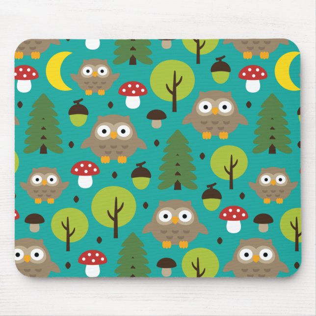 Owls In The Forest Mouse Pad (Front)