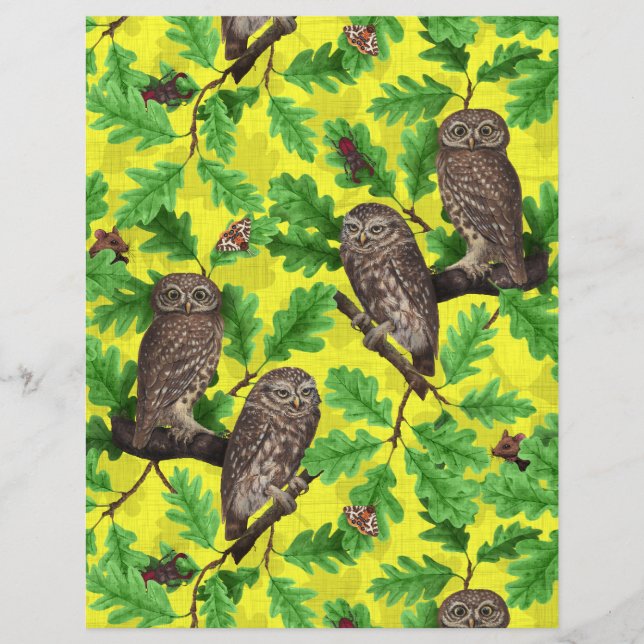 Owls in the Forest on lemon yellow (Front)
