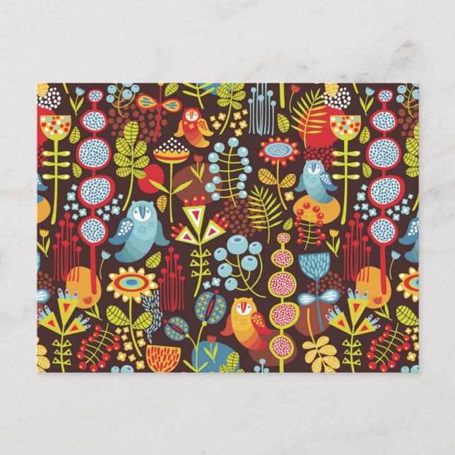 Owls in the forest postcard (Front)