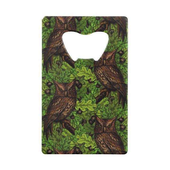 Owls in the oak tree, green and brown (Front)