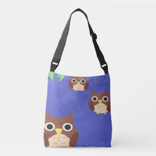 owls painting art crossbody bag