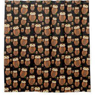 Owls pattern design shower curtain