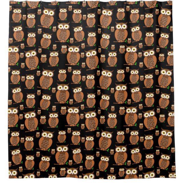 Owls pattern design  shower curtain (Front)