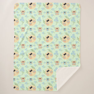 owls pattern sherpa blanket