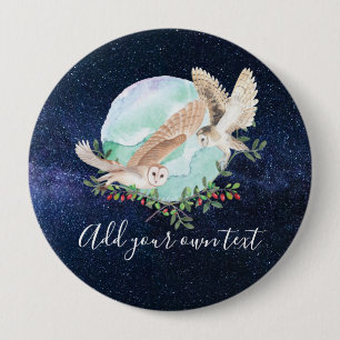 Owls Personalised 10 Cm Round Badge