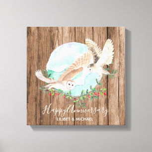 Owls Personalised Canvas Print