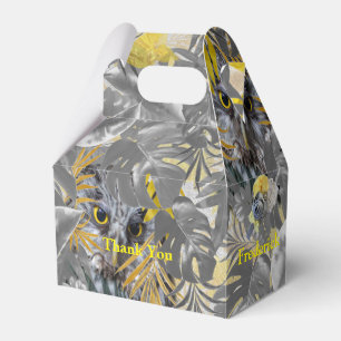 Owls - Plant leaves in Grey /Yellow 2021 colours Favour Box