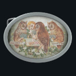 Owls Playing Poker Belt Buckle<br><div class="desc">Add a lil character and colour to your style!</div>