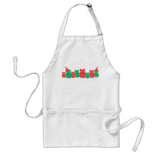 Owls Red and Green Standard Apron