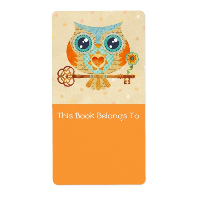 Owl's Summer Love Letters Bookplates Labels (Front)