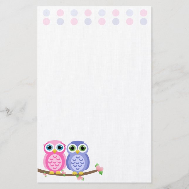 Owls (Today's Best Award) Stationery (Front)