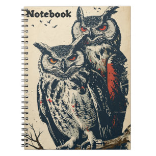 Owls vintage notebook