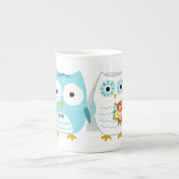 Owls Wedding Bride and Groom Cute Newlywed Couple