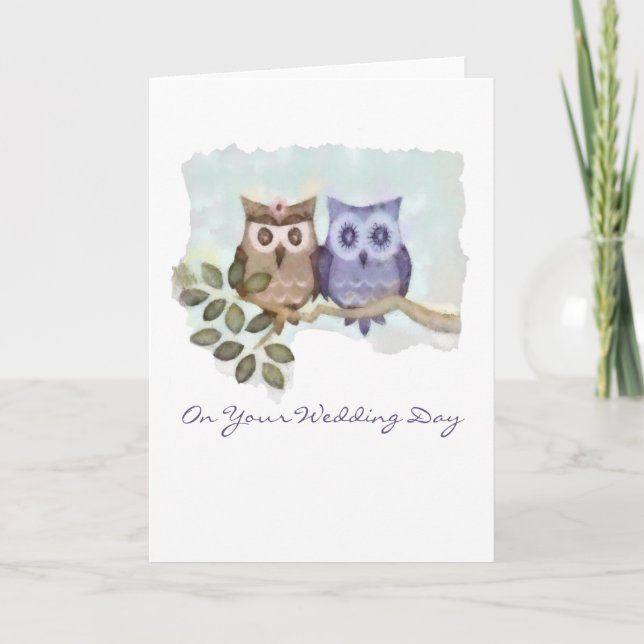 Owls Wedding Card (Front)