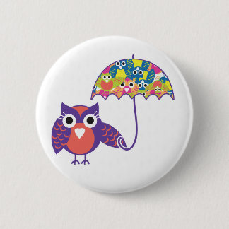 owlUmberella 6 Cm Round Badge