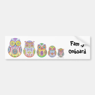 'Owlushka' Family Bumper Sticker