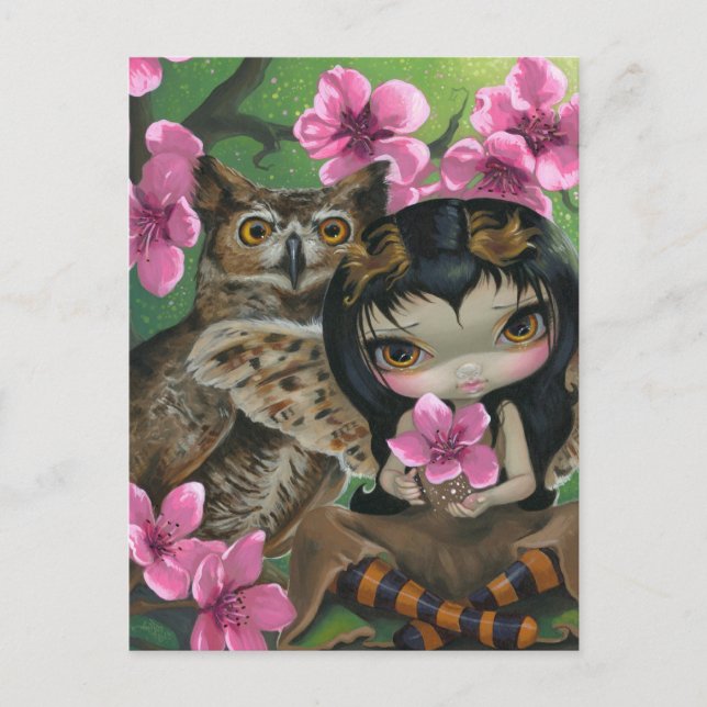 "Owlyn in the Springtime" Postcard (Front)