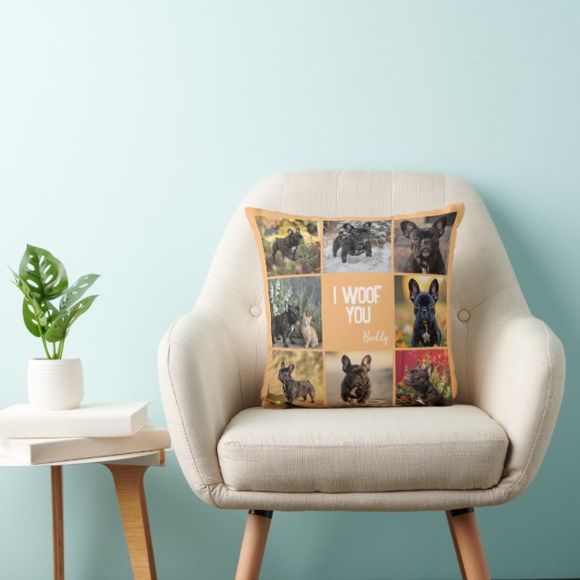 Own 8 x pictures + text + background cushion (Chair)