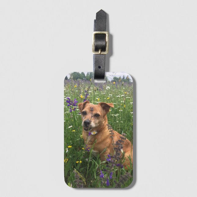 Own dog image luggage tag (Front Vertical)