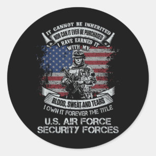 Own Forever The Title Air Force Security Forces Classic Round Sticker